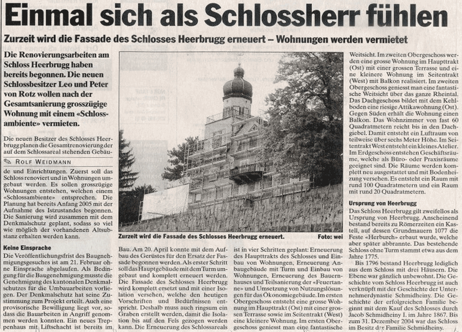 Bild Text "Einmal sich als Schlossherr fühlen"